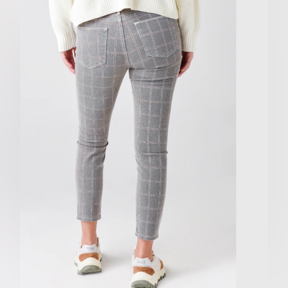 FRAME WOMEN'S LE HIGH SKINNY CROP JEANS Size 28 Gray Plaid - Picture 3 of 9